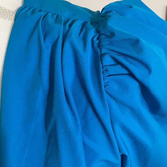 TCEC Blue Ruched Puff Sleeve Midi Dress, lined, size S - Picture 8 of 12